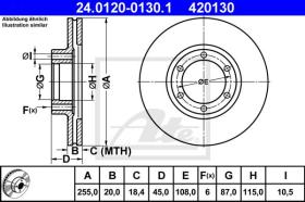 ATE 420130 - DISCO DE FRENO MITSUBISHI L 300 (80