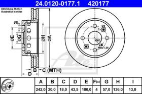 ATE 420177 - DISCO DE FRENO KIA MENTOR I (GB) (9