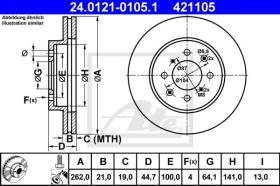 ATE 421105 - DISCO DE FRENO HONDA CIVIC (3/4-T?R