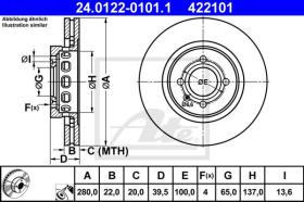 ATE 422101 - DISCO DE FRENO SEAT CORDOBA I (93-9