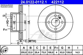 ATE 422112 - DISCO DE FRENO BMW 3ER REIHE/E21 (7