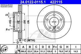 ATE 422115 - DISCO DE FRENO BMW 3ER REIHE/E36 (9