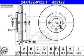 ATE 422122 - DISCO DE FRENO BMW 3ER REIHE/E30 (8