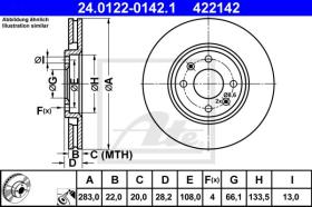 ATE 422142 - DISCO DE FRENO CITROEN XANTIA (X1)