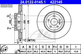 ATE 422145 - DISCO DE FRENO ALFA ROMEO 147 (01-)