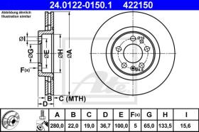 ATE 422150 - DISCO DE FRENO AUDI A3 (96-03)