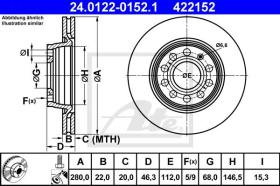 ATE 422152 - DISCO DE FRENO AUDI A4 (B5) (95-01)