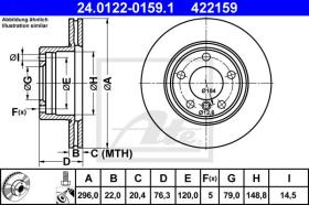 ATE 422159 - DISCO DE FRENO BMW 5ER REIHE/E39 (9