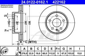 ATE 422162 - DISCO DE FRENO MERCEDES BENZ VITO (