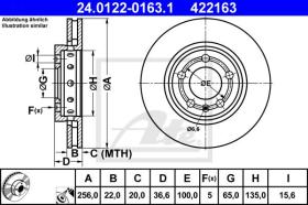 ATE 422163 - DISCO DE FRENO AUDI A3 (96-03)