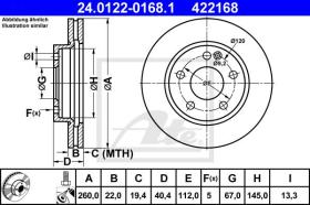 ATE 422168 - DISCO DE FRENO MERCEDES BENZ A-KLAS