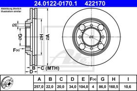 ATE 422170 - DISCO DE FRENO HYUNDAI COUPE (96-02