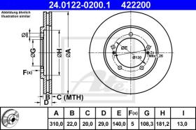 ATE 422200 - DISCO DE FRENO SUZUKI GRAND VITARA