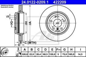 ATE 422209 - DISCO DE FRENO BMW 3ER REIHE/E46 (9