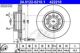 ATE 422210 - DISCO DE FRENO AUDI A3 / A3 SPORTBA