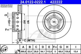 ATE 422222 - DISCO DE FRENO AUDI A6 (C5) (97-05)