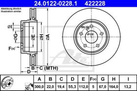 ATE 422228 - DISCO DE FRENO CHRYSLER CROSSFIRE C