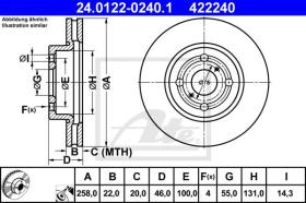 ATE 422240 - DISCO DE FRENO TOYOTA YARIS (06-)