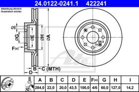 ATE 422241 - DISCO DE FRENO FIAT GRANDE PUNTO (0