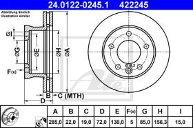 ATE 422245 - DISCO DE FRENO MERCEDES BENZ TRANSP