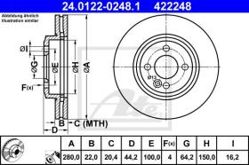 ATE 422248 - DISCO DE FRENO MINI R55 CLUBMAN (07