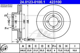 ATE 423100 - DISCO DE FRENO OPEL REKORD E / VAUX