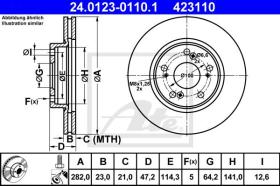 ATE 423110 - DISCO DE FRENO HONDA CIVIC (4-T?RIG