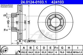 ATE 424103 - DISCO DE FRENO OPEL ARENA (97-01)