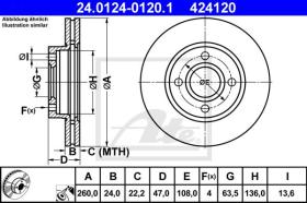 ATE 424120 - DISCO DE FRENO FORD COUGAR (98-00)