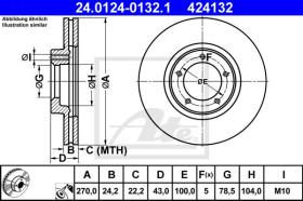 ATE 424132 - DISCO DE FRENO FORD TOURNEO (94-00)