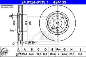 ATE 424139 - DISCO DE FRENO PEUGEOT 406