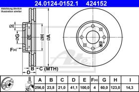 ATE 424152 - DISCO DE FRENO OPEL ASTRA G / VAUXH