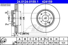 ATE 424159 - DISCO DE FRENO MITSUBISHI CARISMA (