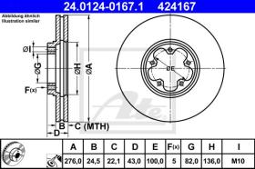 ATE 424167 - DISCO DE FRENO FORD TRANSIT (00-06)