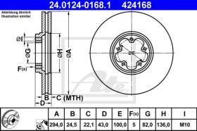 ATE 424168 - DISCO DE FRENO FORD TRANSIT (00-06)