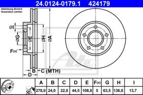 ATE 424179 - DISCO DE FRENO FORD TOURNEO CONNECT