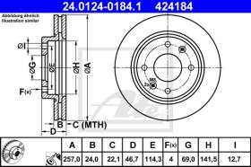 ATE 424184 - DISCO DE FRENO HYUNDAI ELANTRA (00-