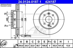 ATE 424187 - DISCO DE FRENO KIA RIO I (00-05)