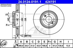 ATE 424191 - DISCO DE FRENO RENAULT GRAND SCENIC