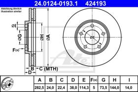 ATE 424193 - DISCO DE FRENO CHRYSLER VOYAGER (ES