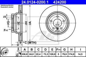 ATE 424200 - DISCO DE FRENO BMW 1ER REIHE/E81/E8