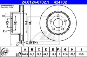 ATE 424702 - DISCO DE FRENO JEEP CHEROKEE(XJ)/WA