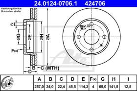 ATE 424706 - DISCO DE FRENO HYUNDAI COUPE (96-02