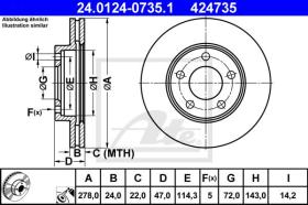 ATE 424735 - DISCO DE FRENO FORD MAVERICK (01-07