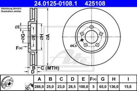 ATE 425108 - DISCO DE FRENO VOLKSWAGEN GOLF III