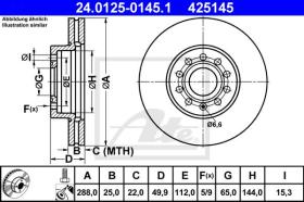 ATE 425145 - DISCO DE FRENO AUDI A3 / A3 SPORTBA