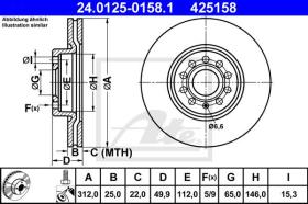 ATE 425158 - DISCO DE FRENO AUDI A3 / A3 SPORTBA