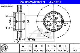 ATE 425161 - DISCO DE FRENO MG ZR (01-05)