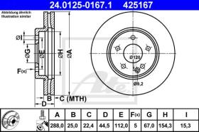 ATE 425167 - DISCO DE FRENO MERCEDES BENZ A-KLAS