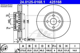 ATE 425168 - DISCO DE FRENO TOYOTA COROLLA (02-0